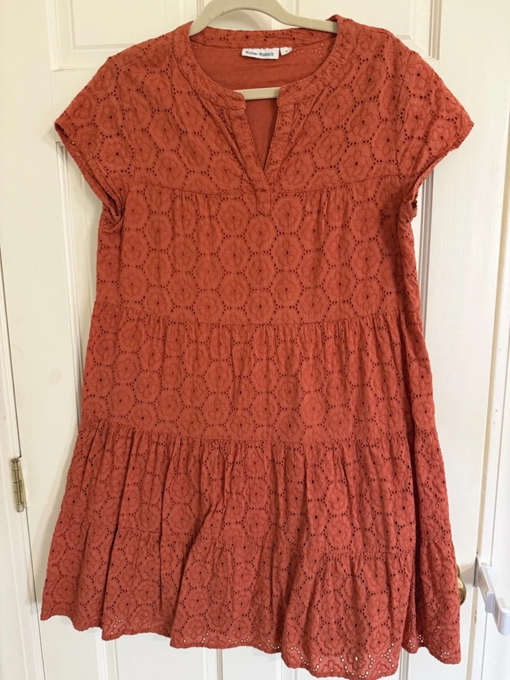 Roller Rabbit Orange Eyelet Swing Mini Dress - Picture 5 of 6